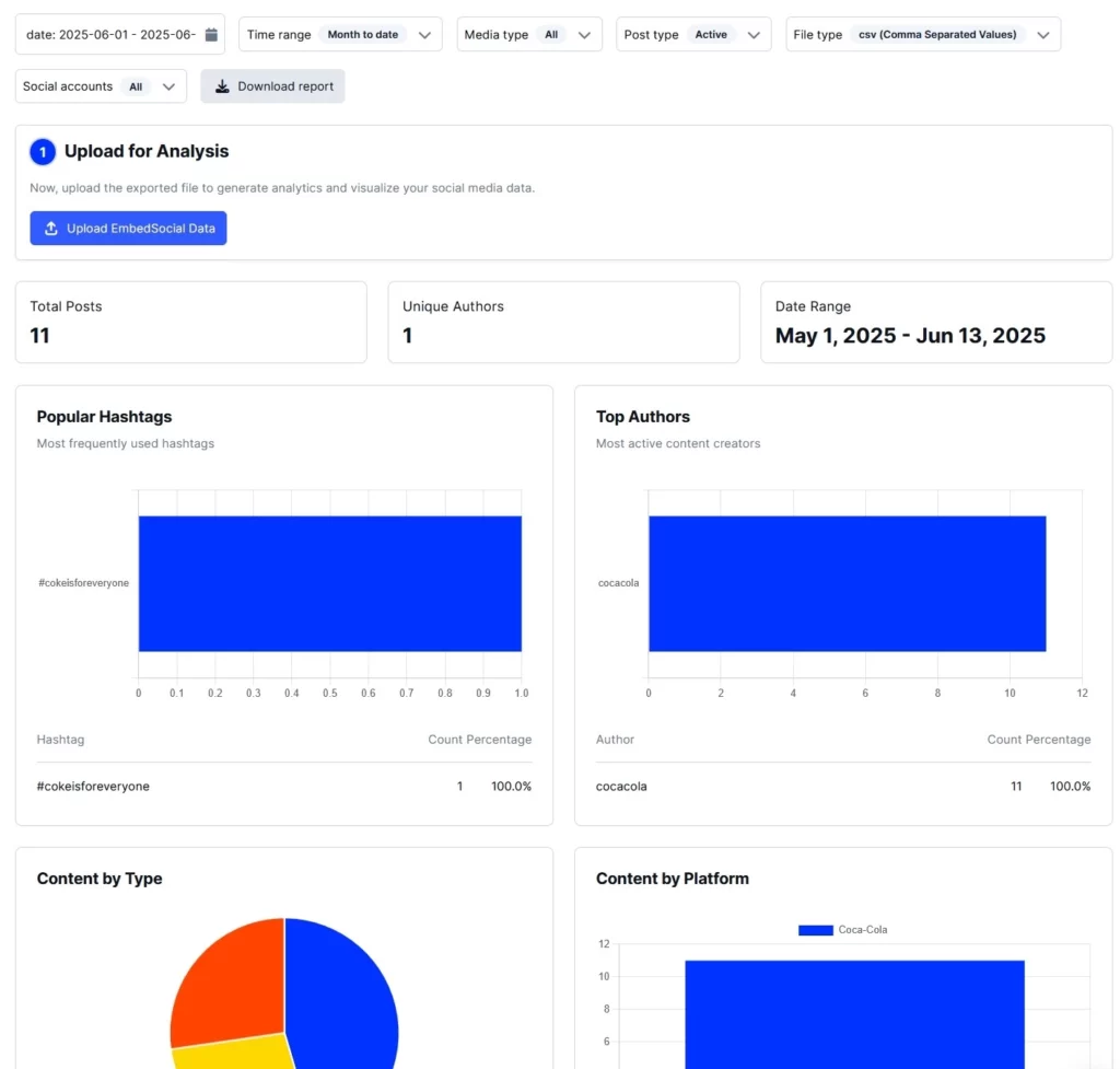 analyzing social media data in embedsocial