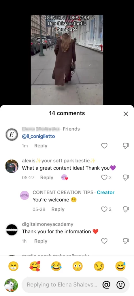 tiktok mention in video comments example