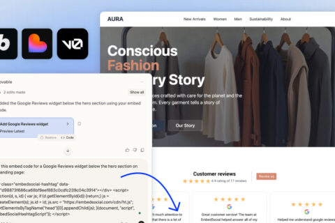Embed google reviews widget in Lovable and bolt and v0