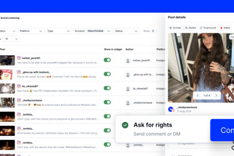 B2B social listening dashboard showing brand mentions, competitor insights, and industry trends
