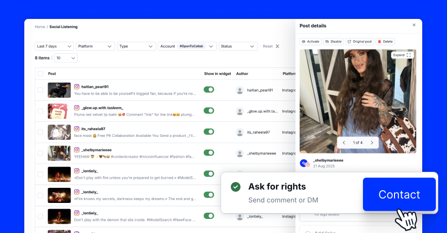 B2B social listening dashboard showing brand mentions, competitor insights, and industry trends
