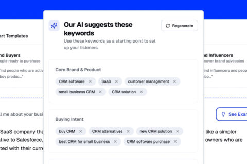 Keyword generator tool for social listening