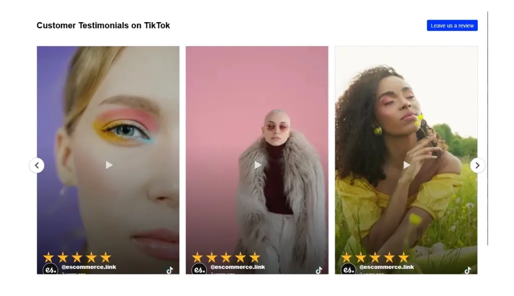 TikTok Video Testimonials Widget
