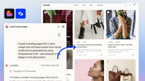 embed social media feed from EmbedSocial API to Lovable and design your own widget