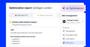 Generate optimisation report to improve SEO of Google business profiles