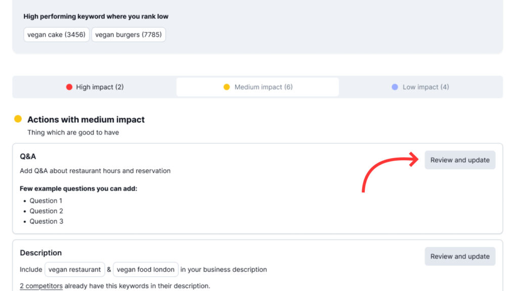 Make GBP actions in EmbedSocial for optimizing GBP 