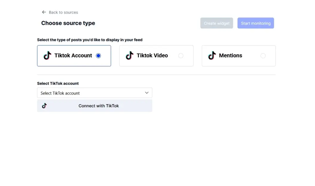 adding a tiktok source in embedsocial