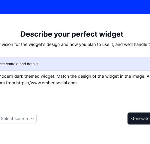 Ai generator for UGC widgets