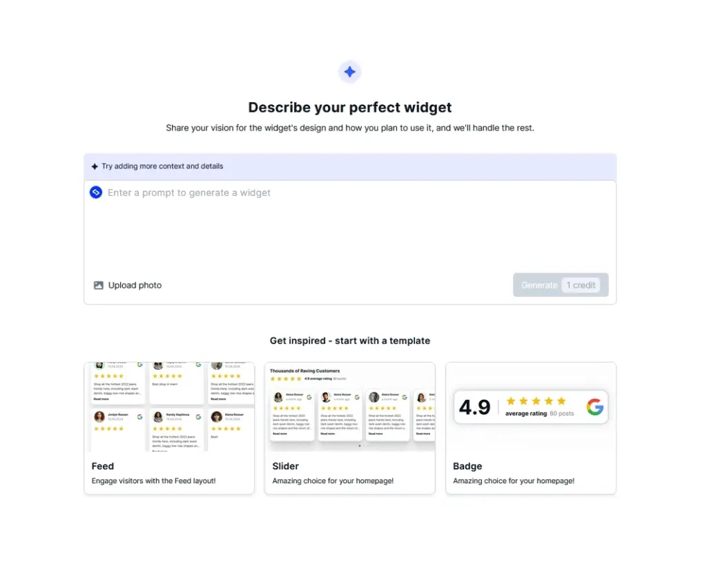 embedsocial ai widget creator