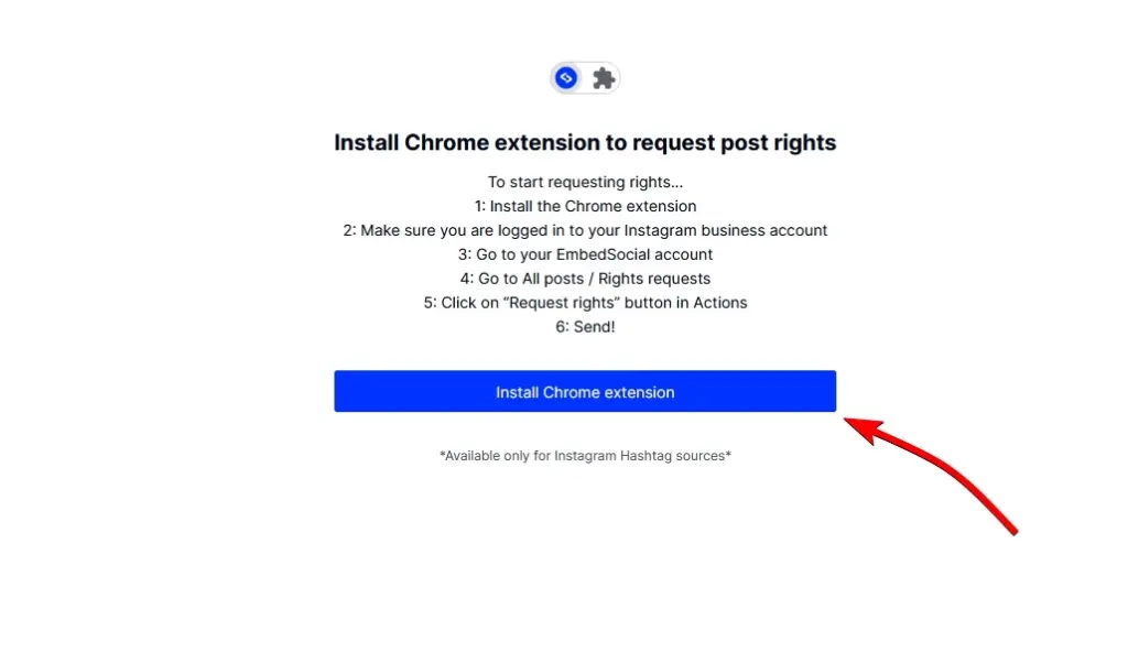 installing embedsocial ugc rights chrome extension