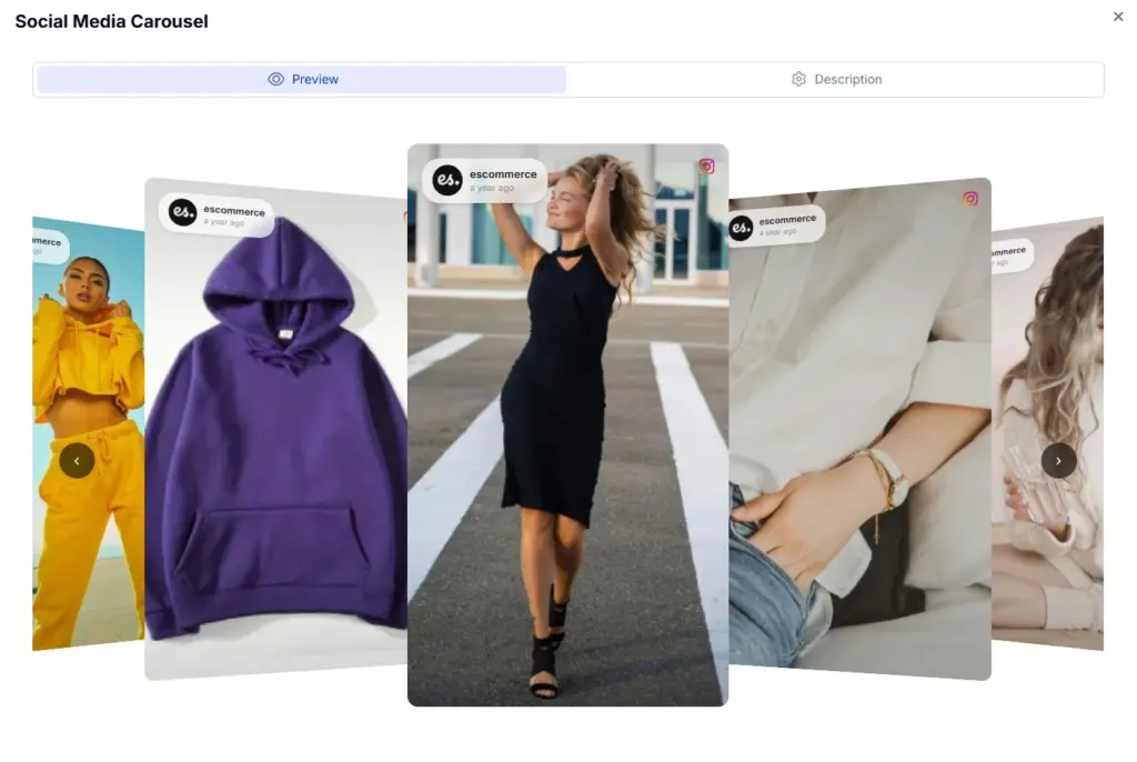social media carousel widget