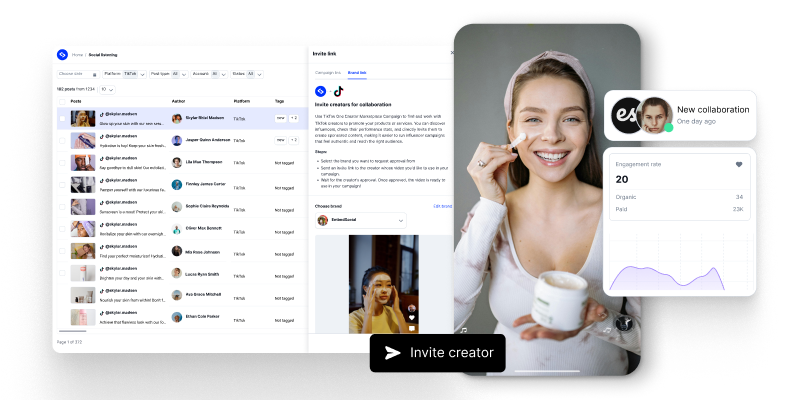 Steps to get permissions from a TikTok creator in the EmbedSocial platform