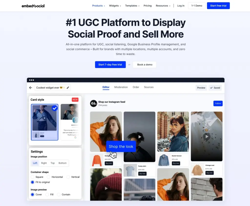 embedsocial landing page