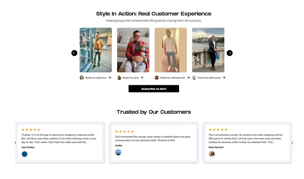 taelor style hybrid ugc review wall