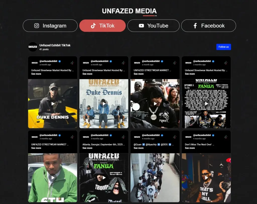 unfazed multi-platform social wall