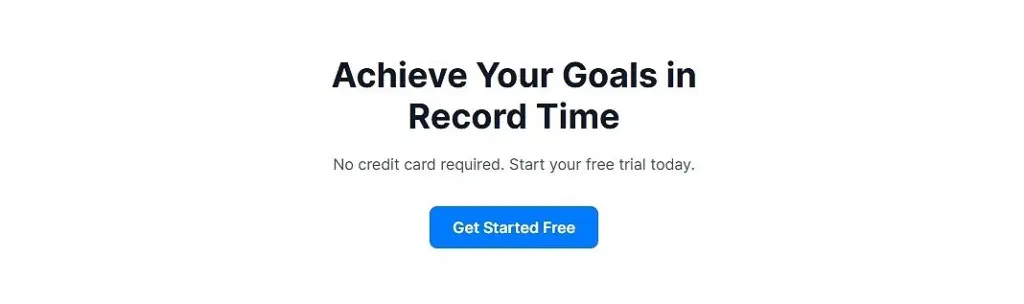 Hero CTA section for SaaS signup example