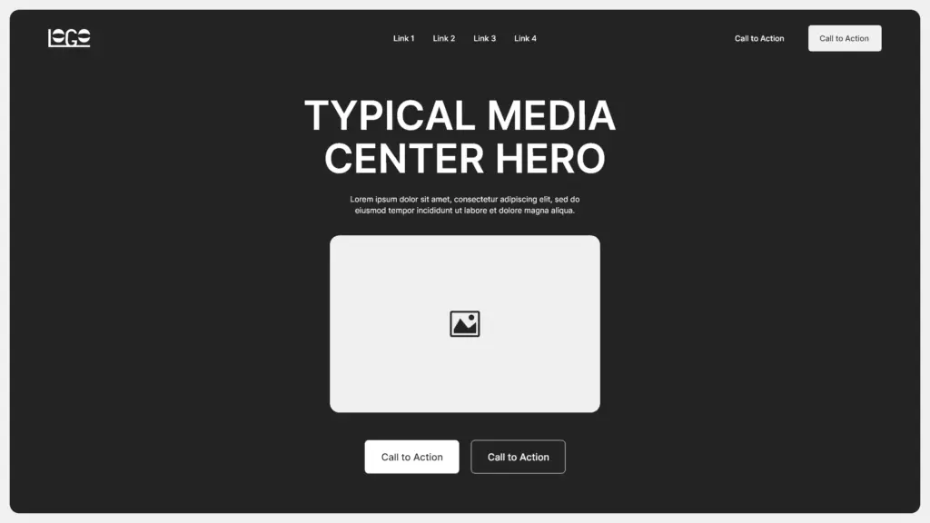 center hero section example