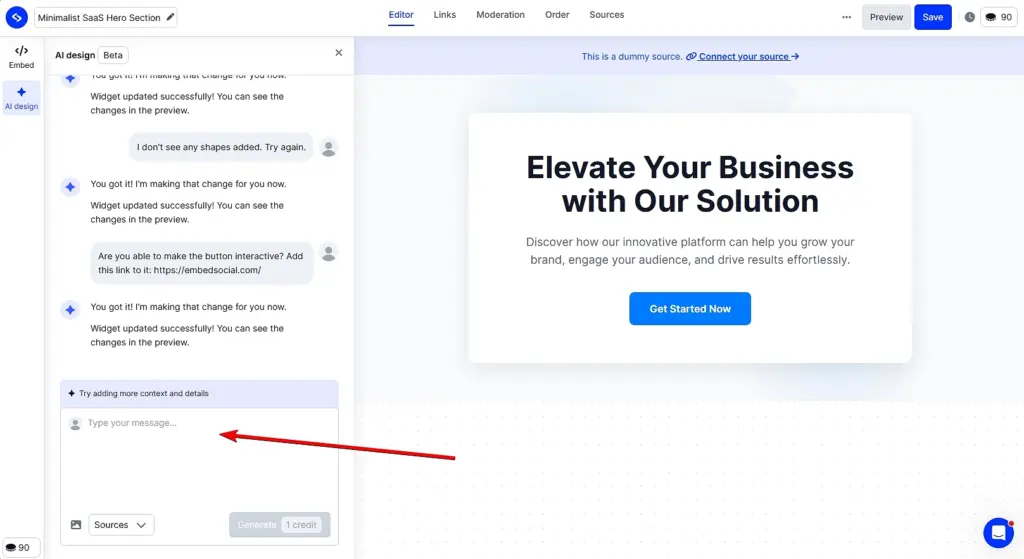 customizing your news section look in embedsocial editor