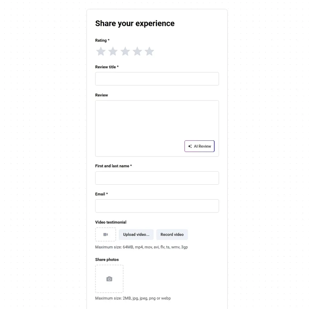 embedsocial ai review collect form