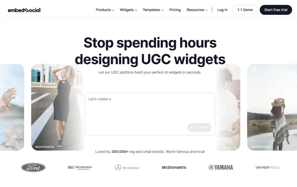 embedsocial landing page