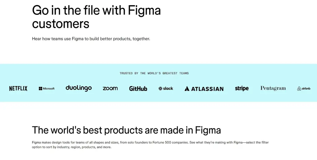 figma customers landing page