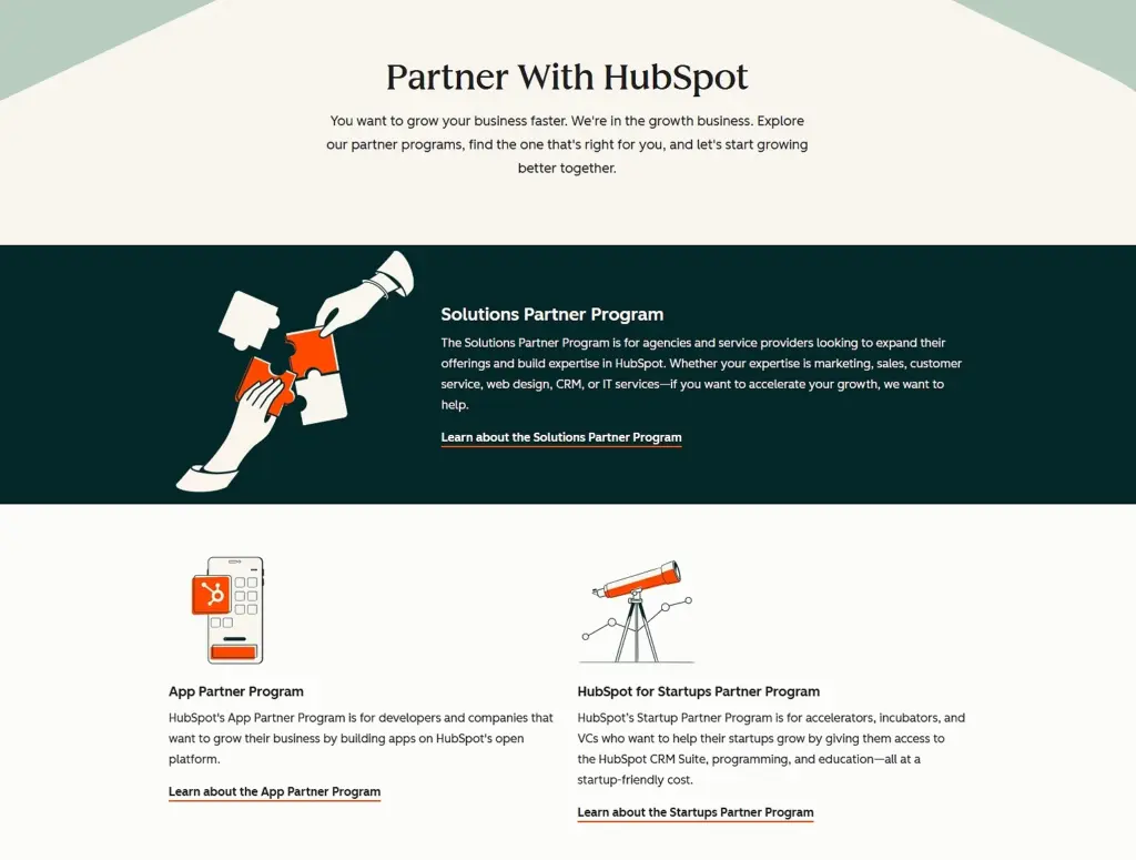 hubspot partner landing page