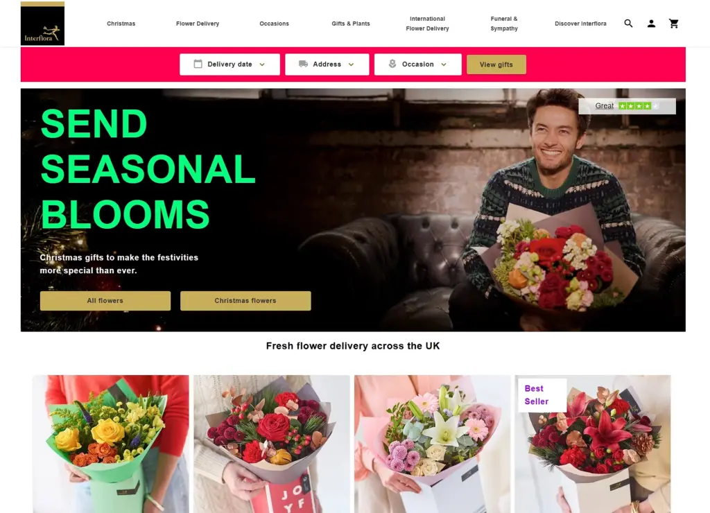 interflora landing page