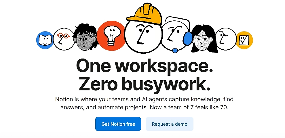 notion landing page example