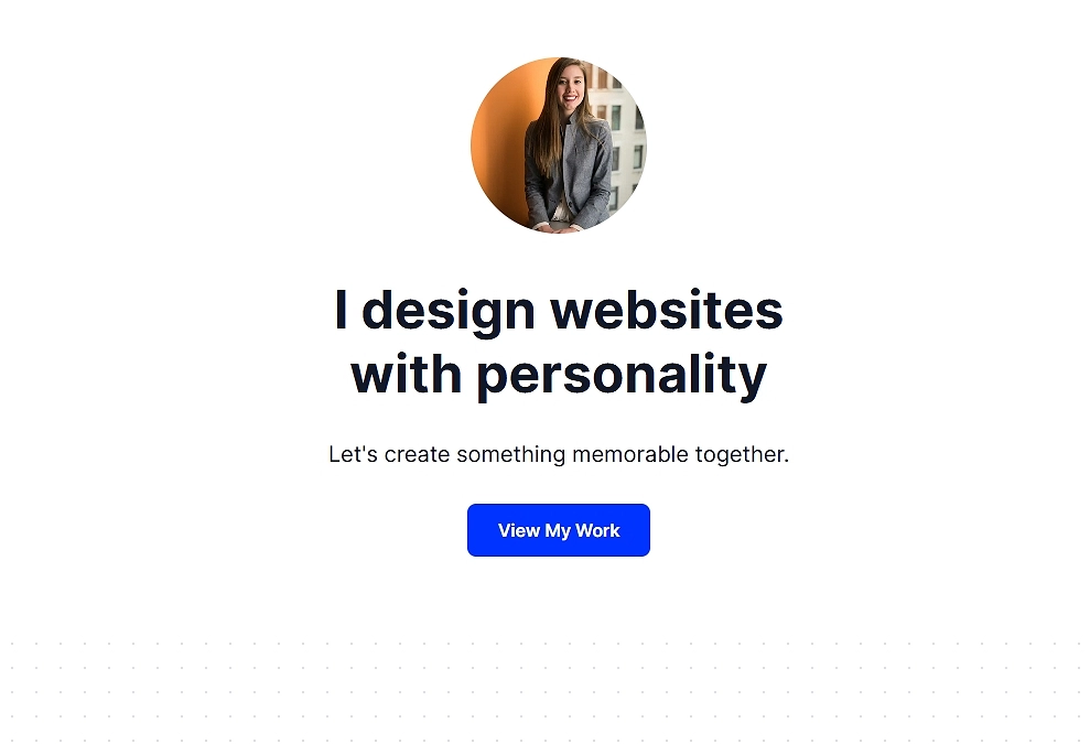 portfolio or creator hero section example