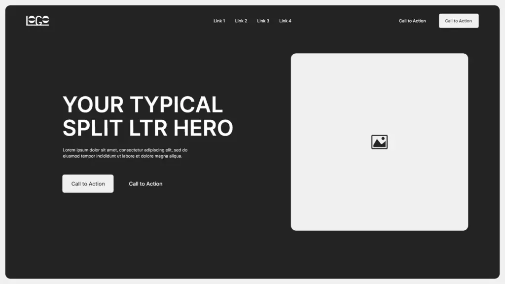 split screen hero section example