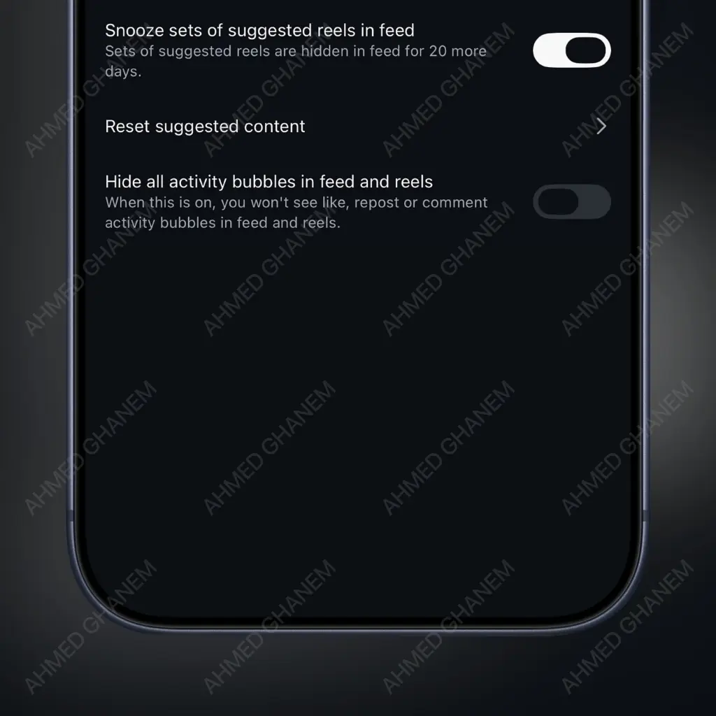 hide IG activity bubbles update