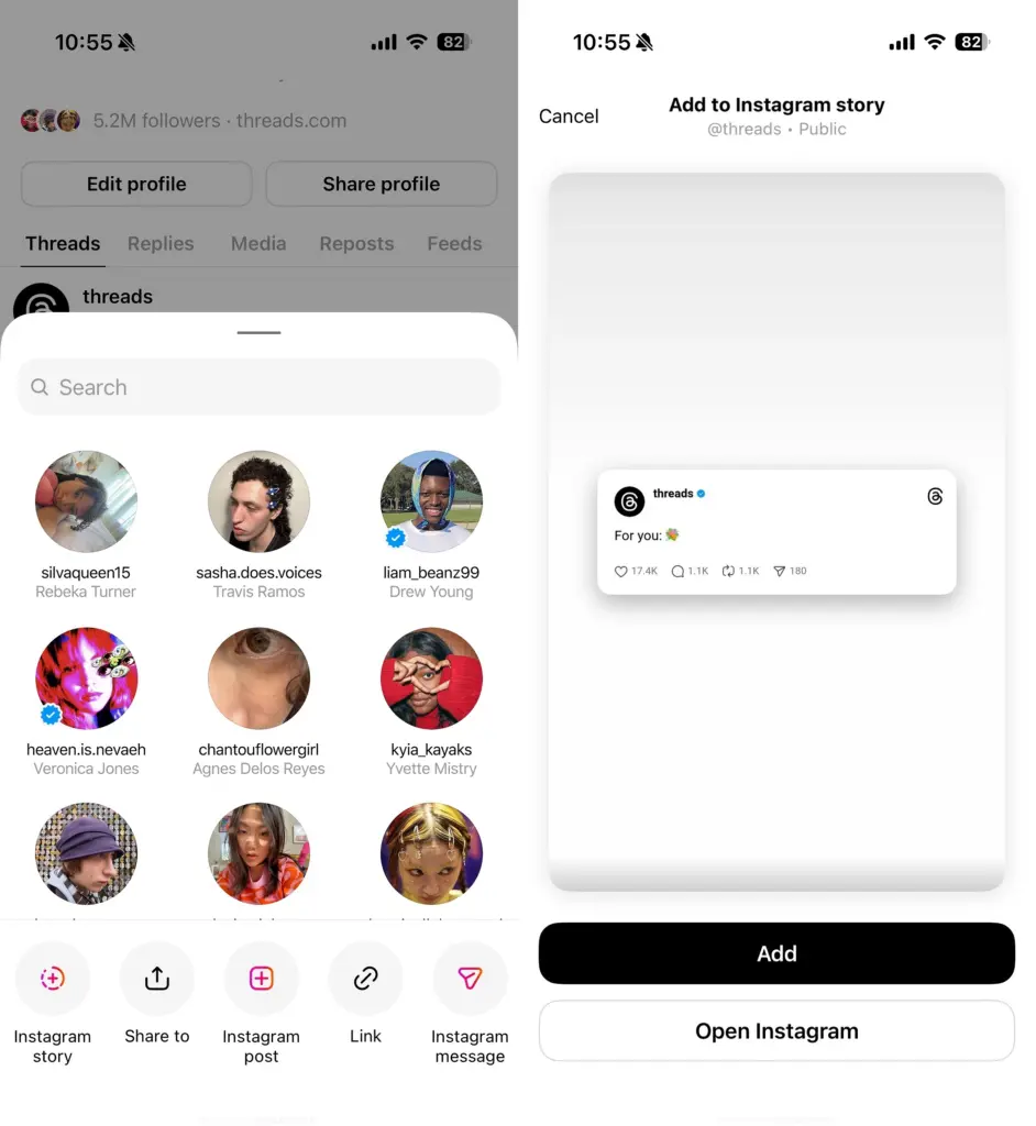 threads and instagram crossposting update