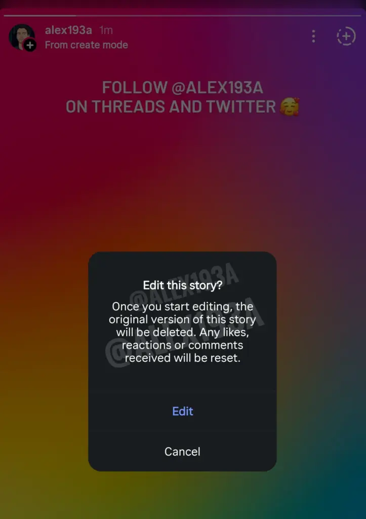 edit instagram stories update