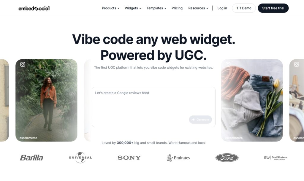 embedsocial landing page