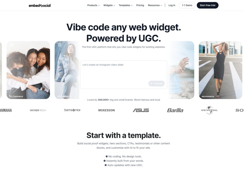embedsocial landing page