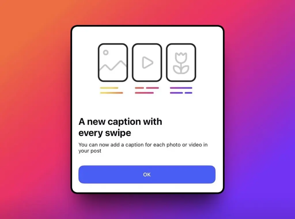 instagram individual carousel captions