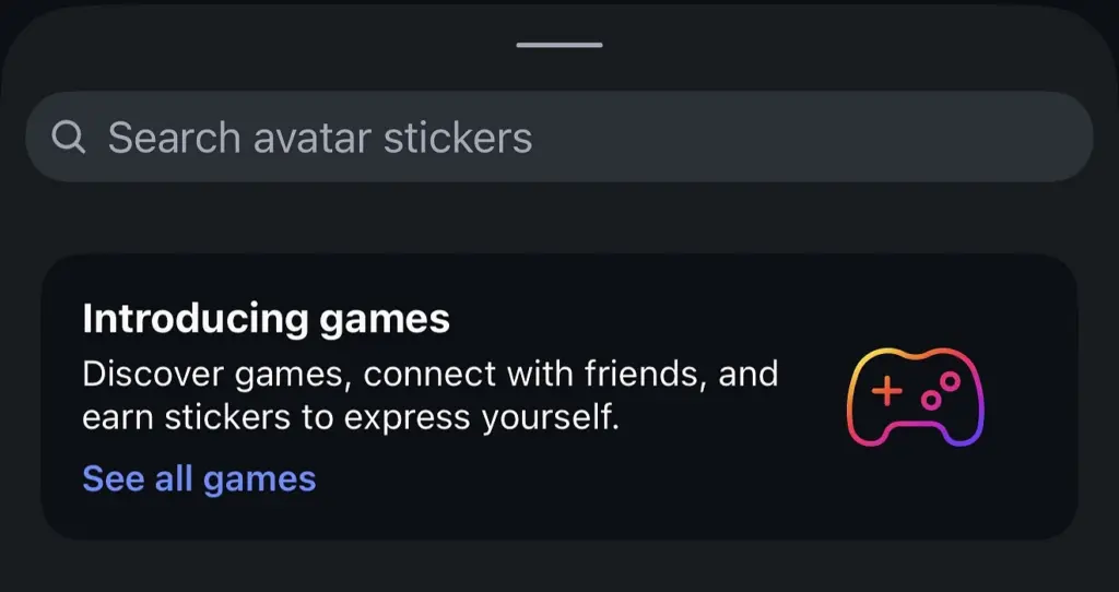 atualização de jogos do instagram