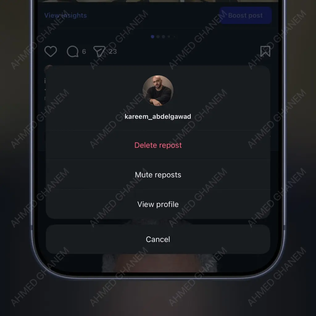 atualização de eliminação de republicações do instagram
