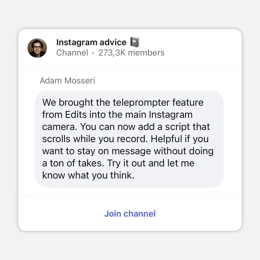 teleponto do instagram nos reels