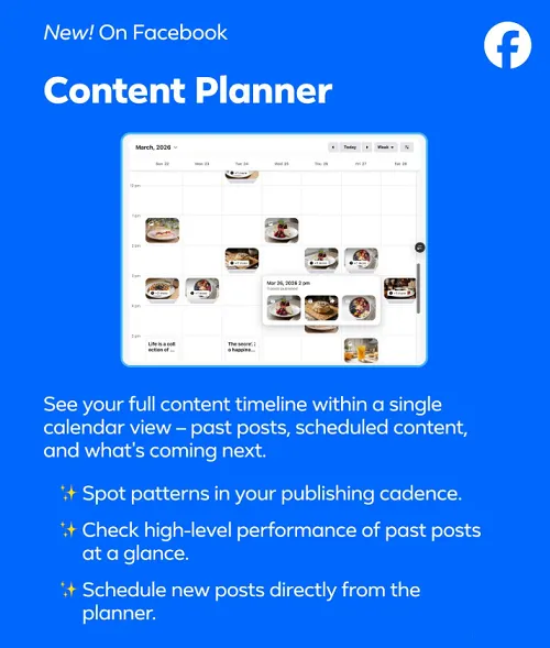 planeador de conteúdo da meta para o creator studio