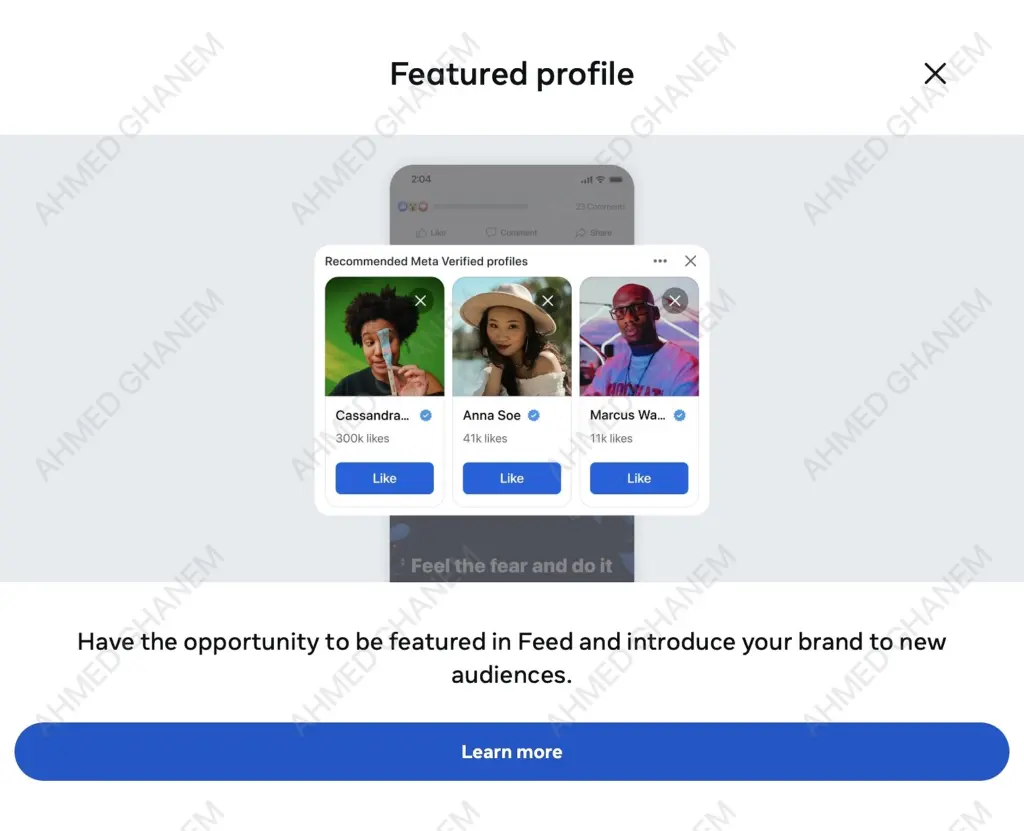 meta verified featured profile