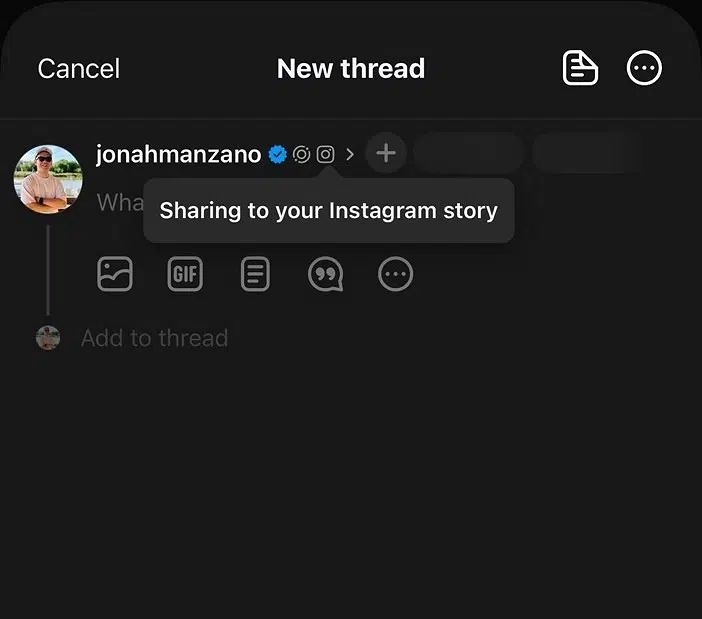 threads cross-platform sharing to instagram stories