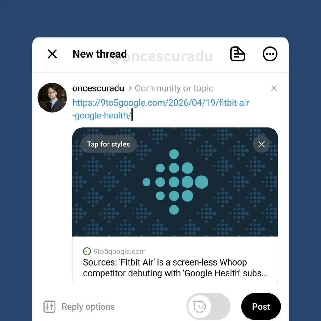 threads link styles feature