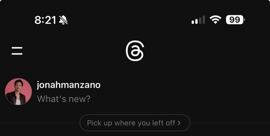 threads resume scrolling feature