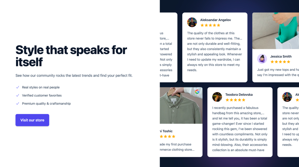 google reviews widget social proof CTA section