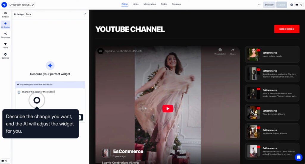 AI vibe coding for video gallery