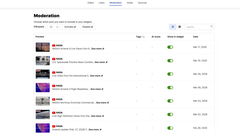 moderating widget content